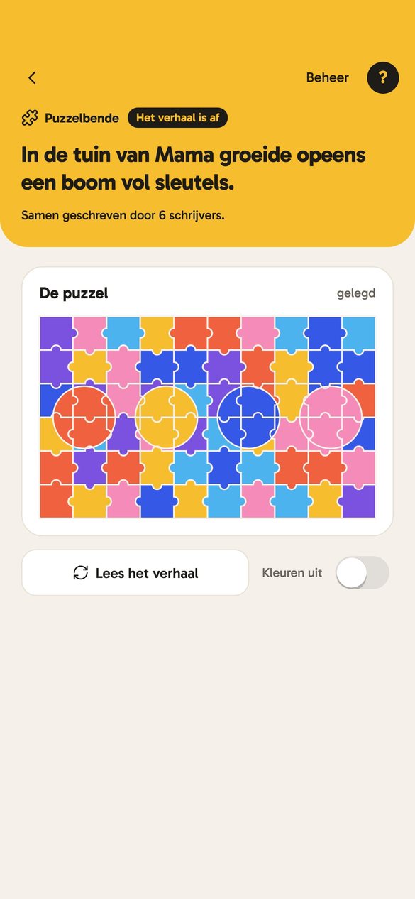 Puzzelbende: de gelegde puzzel