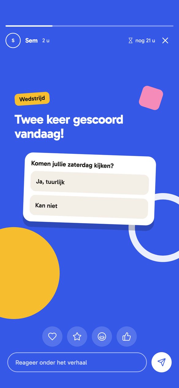 Verhaal van Sem: twee keer gescoord vandaag, met een stemming